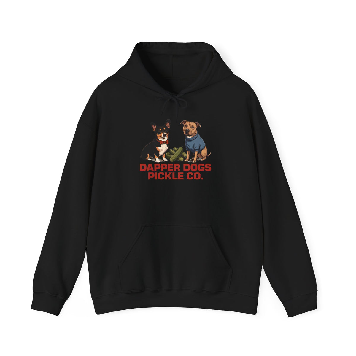 Dapper Dogs Pickle Co. Hoodie — Cute Dog Graphic Pullover for Pet Lovers