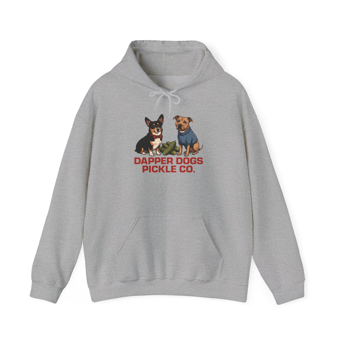 Dapper Dogs Pickle Co. Hoodie — Cute Dog Graphic Pullover for Pet Lovers